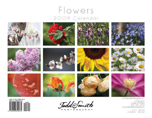 Back Page of Flowers Calendar