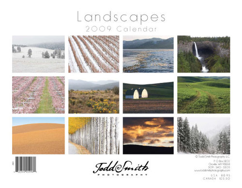 Back Page of Landscape Photo Calendar