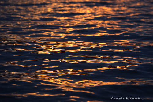 late evening light on the waves